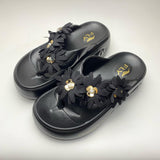 Step in Style: Premium Blue And Black Slippers for Girls