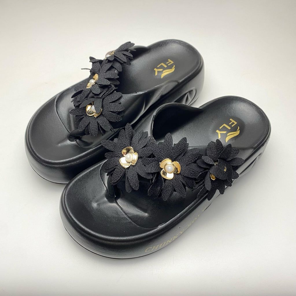 Step in Style: Premium Blue And Black Slippers for Girls