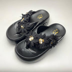 Step in Style: Premium Blue And Black Slippers for Girls